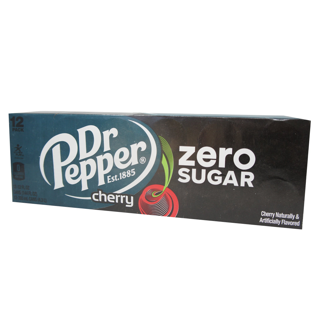 Dr Pepper, Cherry, Cero Sugar, Cherry Natural & Artificially Flavor (12 pack)