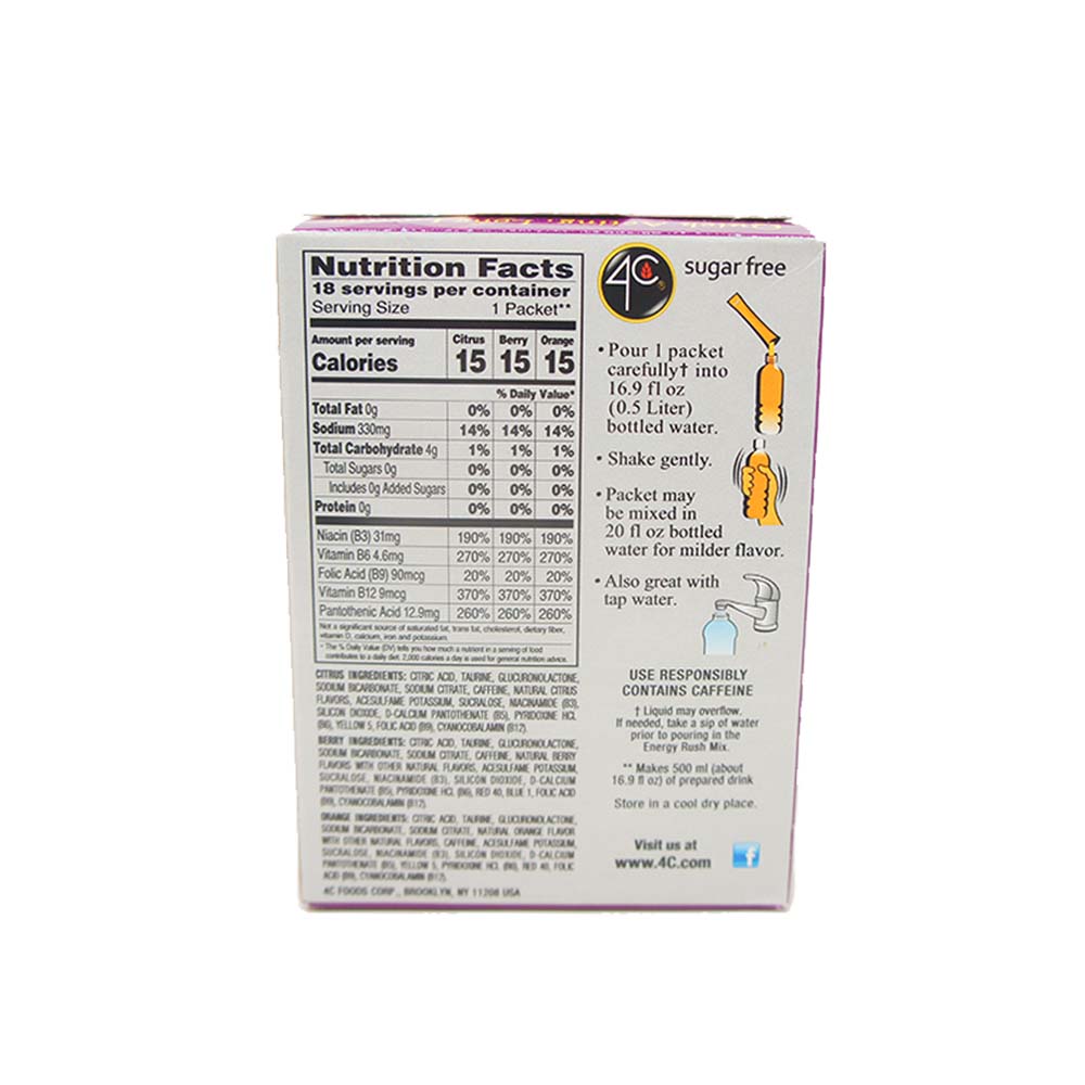 Energy Rush with Taurine Variety Pack Drink Mix, 18 Count