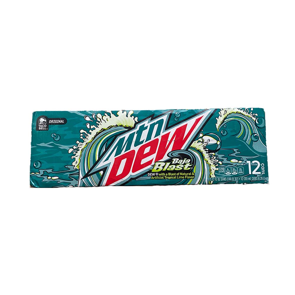 Mountain Dew Baja Blast, Natural and Artificial Tropical Line Flavor, (12 Pack)