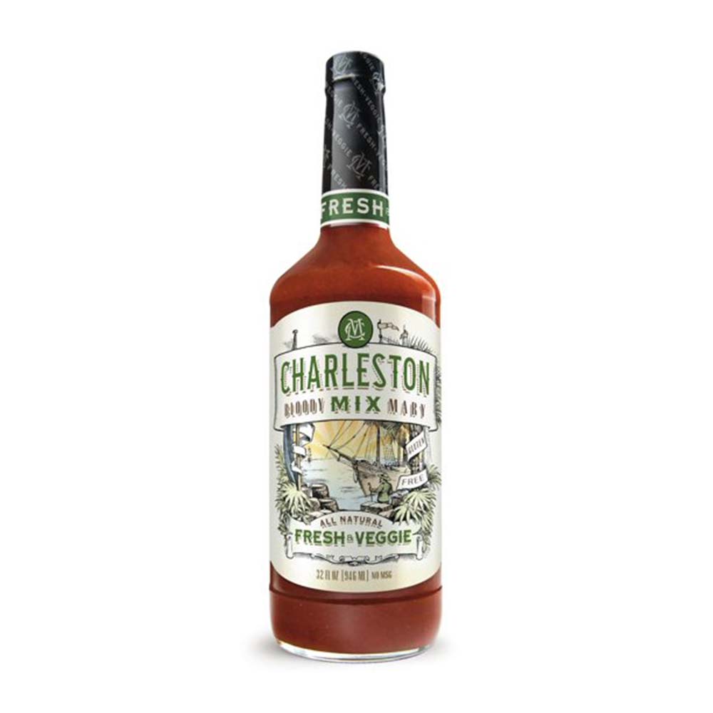 Charleston Bloody Mary Mix, All Natural Drink Mixer, Bold & Spicy, Fresh & Veggie, 32 FL OZ Bottle (946 mL)