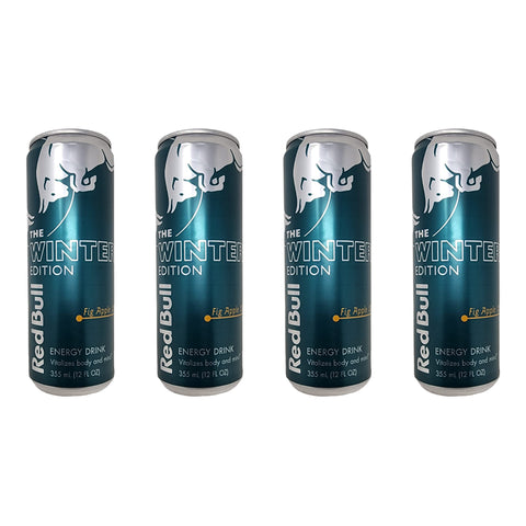 Red Bull Fig Apple Winter Edition Energizer Drink, 12 fl oz, (4 Pack)