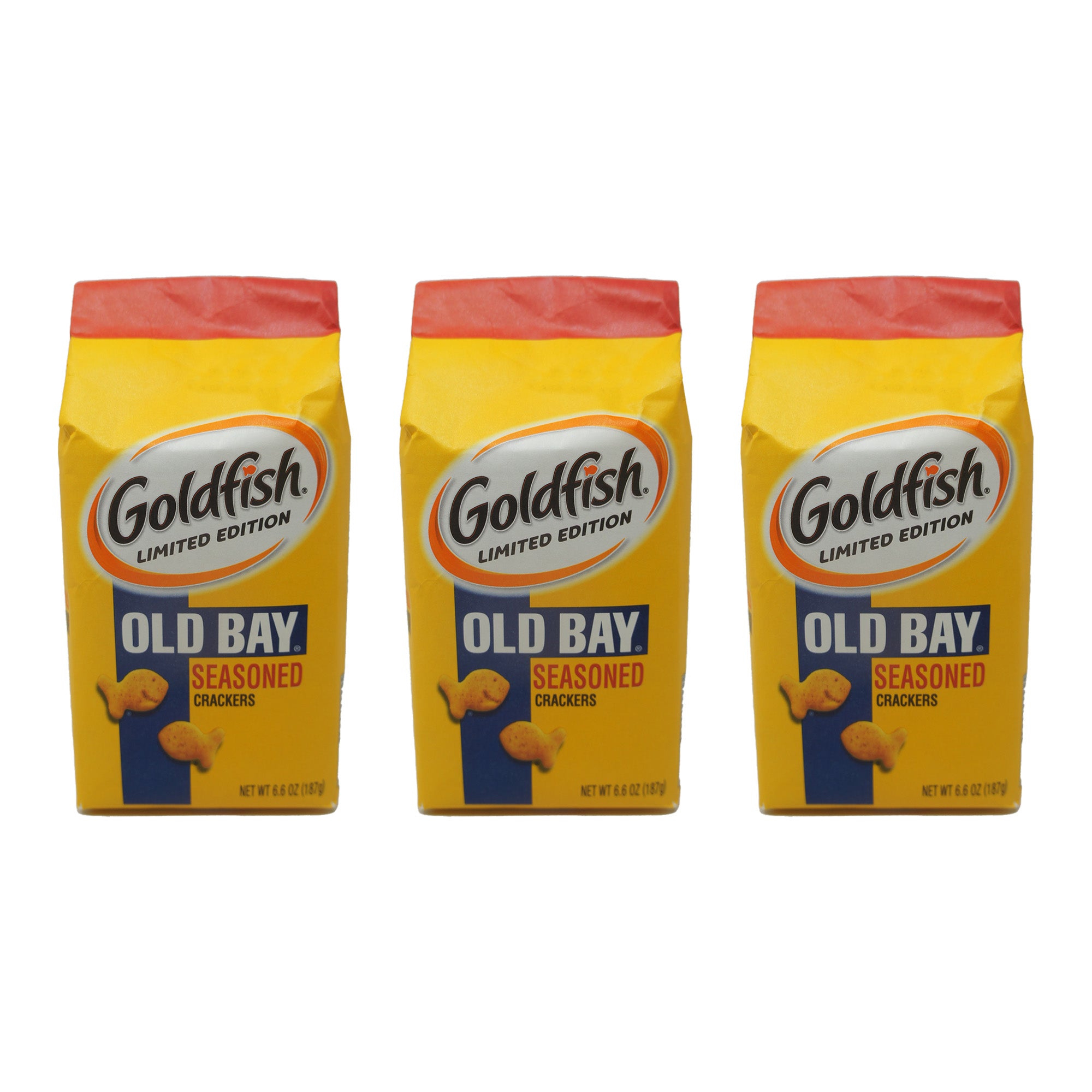Goldfish Crackers, Old Bay Seasoned, Limited Edition, 6.6 oz per Pack (3 Pack)