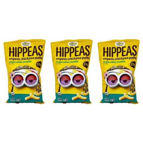 Hippeas Organic Chickpea Puffs, Limited Edition Minions: Rise of Gru, Vegan White Cheddar Flavored (3 Pack)