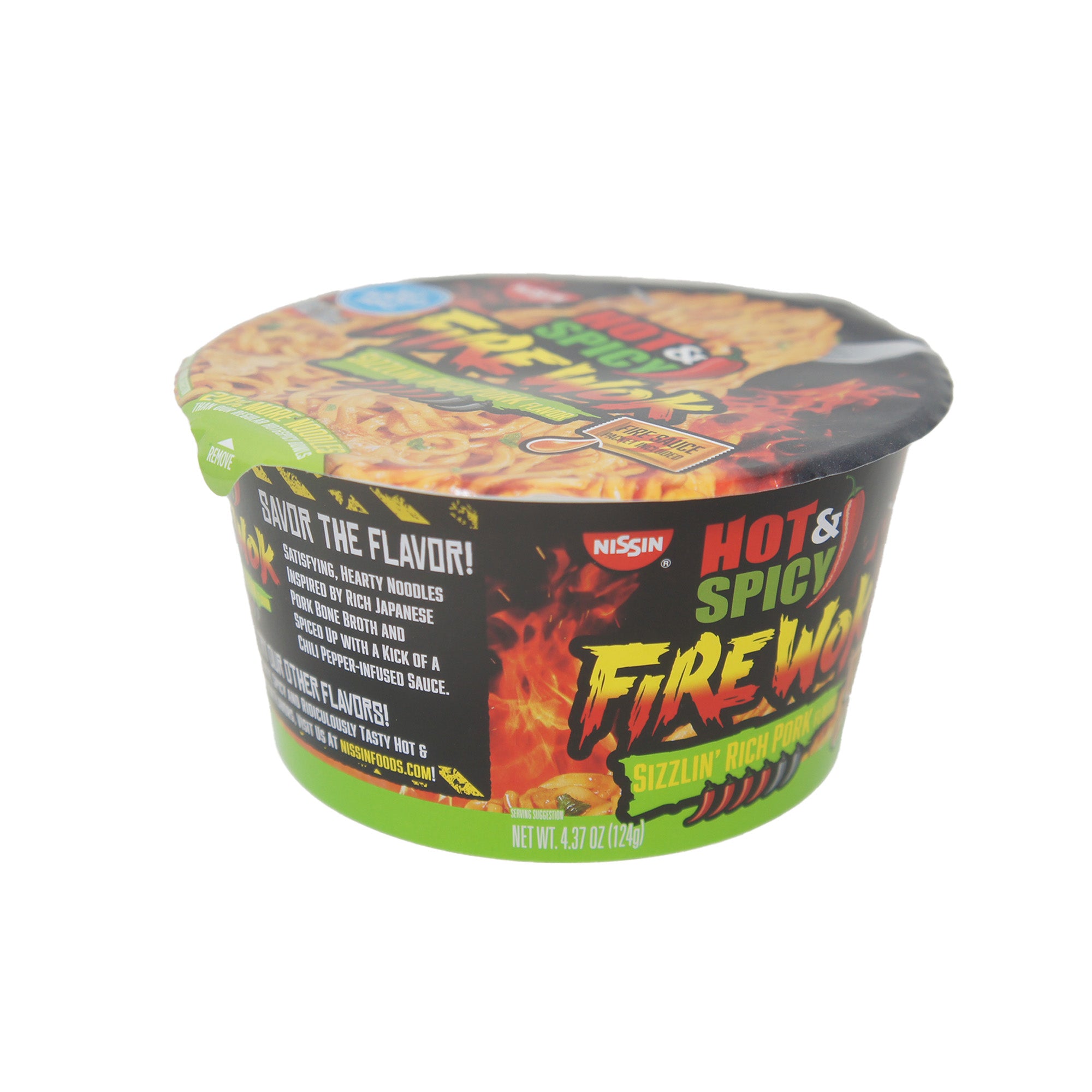 Hot & Spicy Firewok, Sizzlin' Rich Pork Flavor, 4.37 oz per Pack, Multipack
