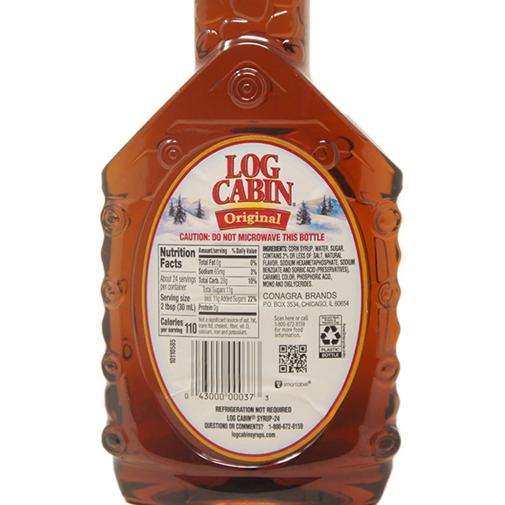 Log Cabin Original Maple Syrup, 24 fl oz bottle