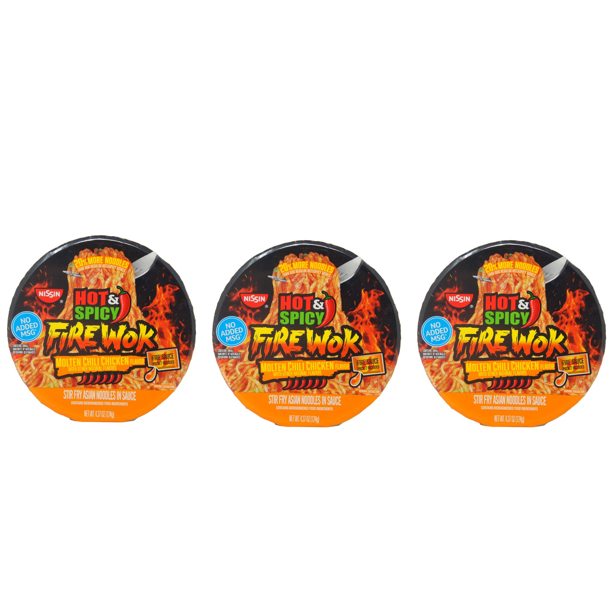 Hot & Spicy Firewok, Molten Chili Chicken Flavor, 4.37 oz (3 Pack)