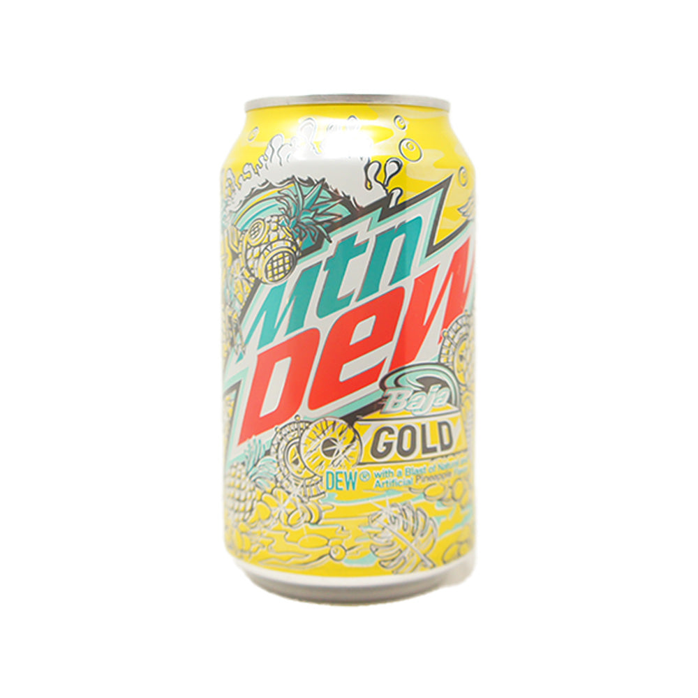 theLowex.com - Mountain Dew Baja Gold, Natural and Artificial Pineapple Flavor, 12 FL OZ, 12 Pack