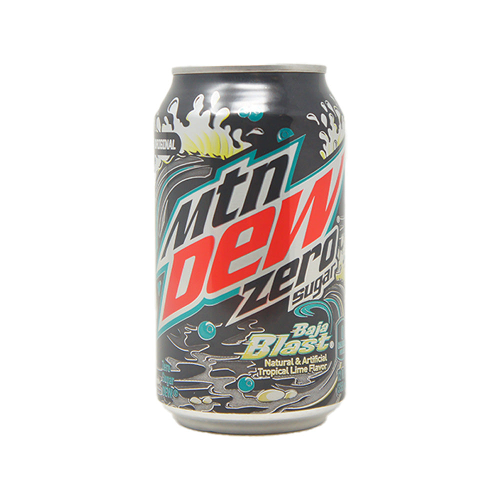 Mountain Dew Zero Sugar Baja Blast, Natural and Artificial Tropical Lime Flavor, 12 FL OZ, 12 Pack