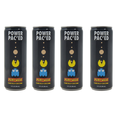 POWER PAC'ED Pac-Man Energy Drink, 12 oz (4 Pack)