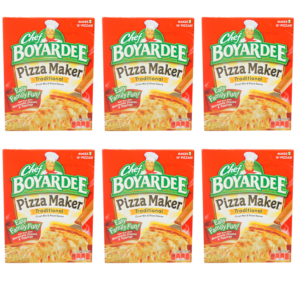 Chef Boyardee, Pizza Maker, Traditional, Crust Mix & Pizza Sauce 31.85 OZ (6 pack)