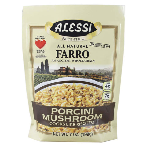Alessi  Farro con Porcini Mushrooms, 7 Ounce Packs of 3 or 6 Avaliable