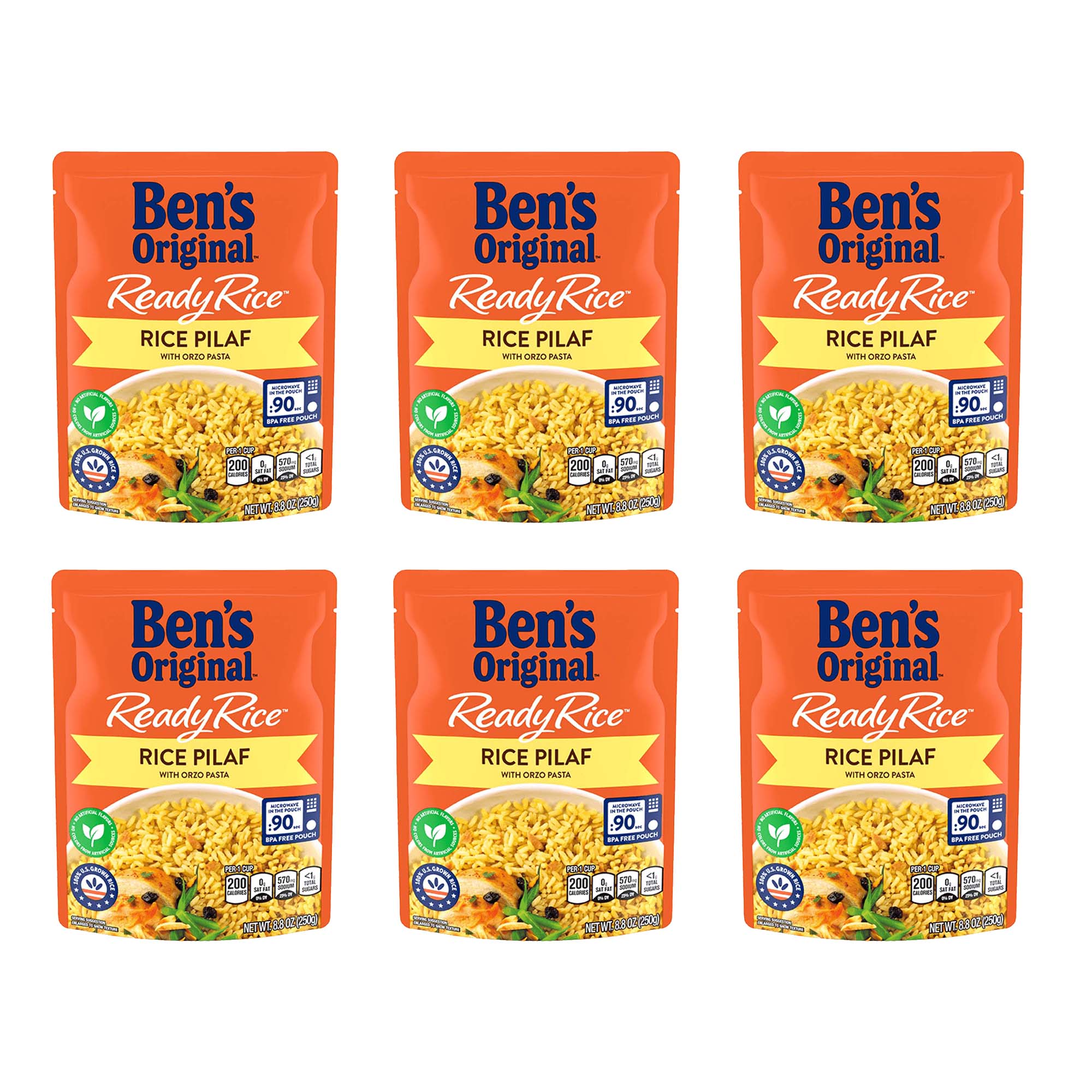 Uncle Ben's Ready Rice, Instant Rice, Rice Pilaf, 6-Pack