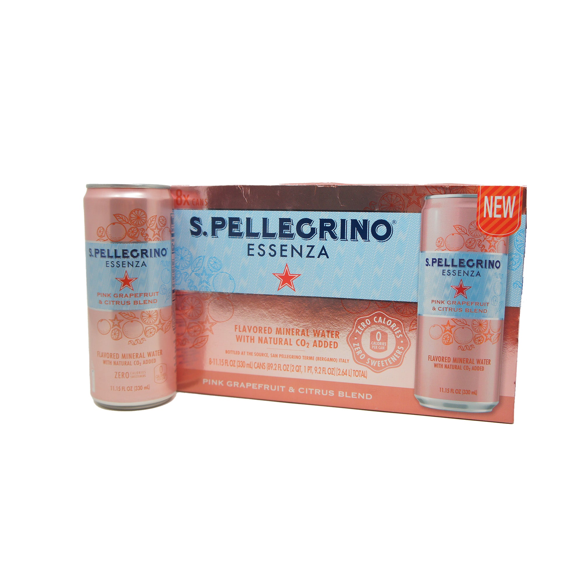 San Pellegrino Essenza, Pink Grapefruit and Citrus Blend Flavored Mineral Water, 11.15 FL OZ