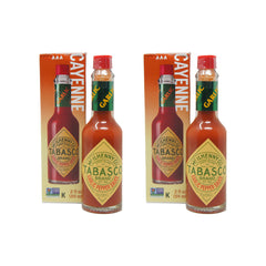 Tabasco Cayenne Garlic Flavor Pepper Hot Sauce 5 FL OZ (2 Pack)