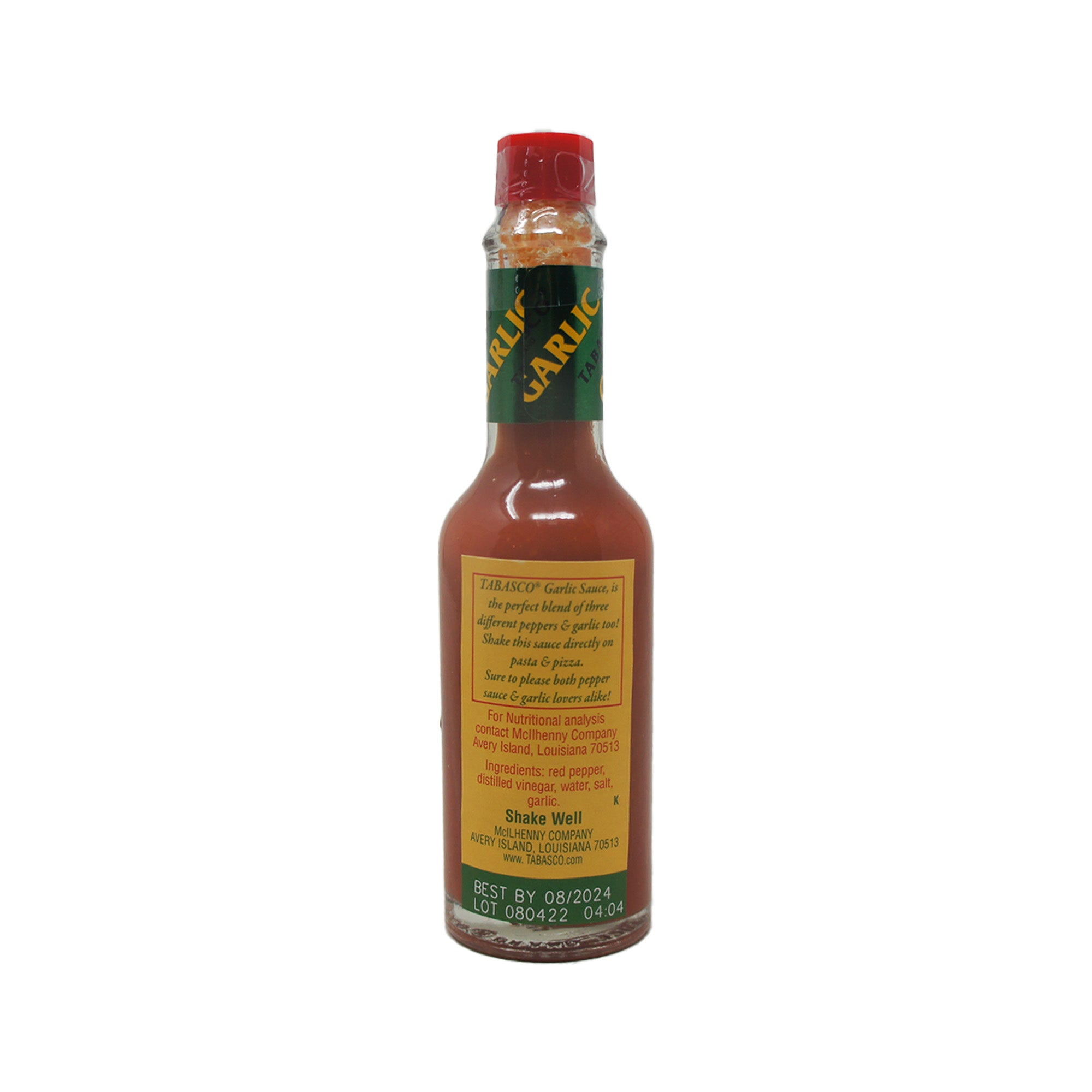Tabasco Cayenne Garlic Flavor Pepper Hot Sauce 5 FL OZ (148mL)