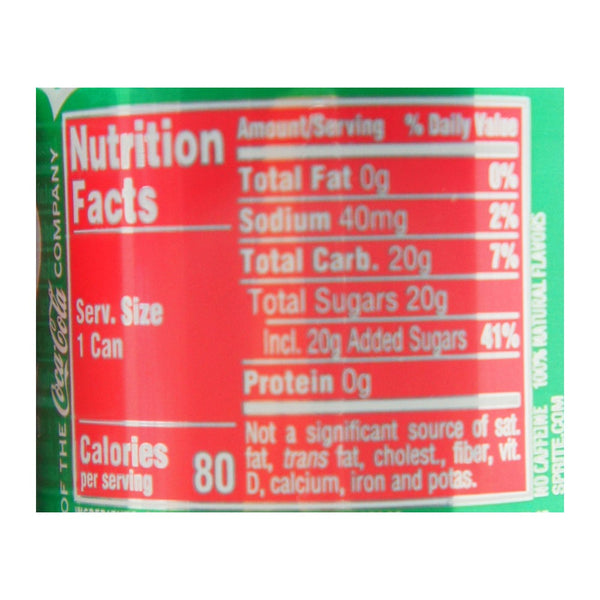 Sprite Can Nutrition Label Calories In Sprite, Nutrition Information