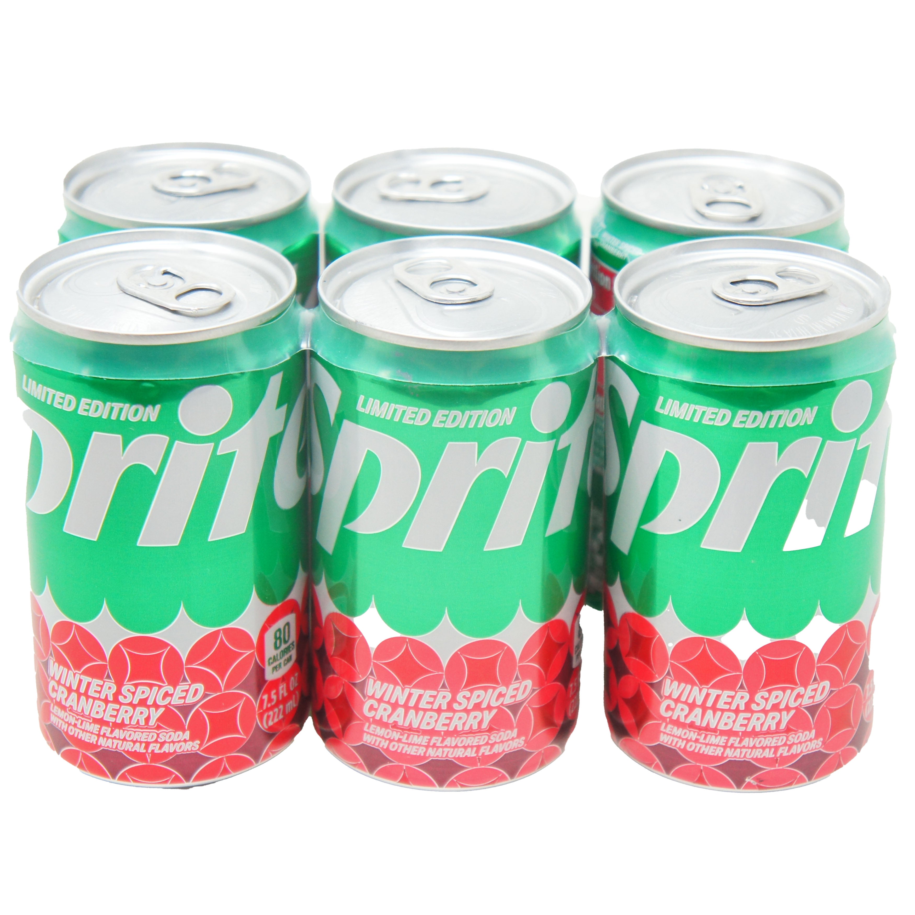 Sprite Cranberry Winter Spiced, Lemon Lime Flavored soda, Limited Edition, 7.5 FL OZ, (6 Pack)