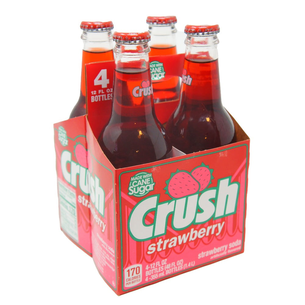 TheLowex Crush Strawberry Soda Glass Bottles 12 FL OZ 4 Pack  thelowex-crush-strawberry-soda-glass-bottles-12-fl-oz-4-pack