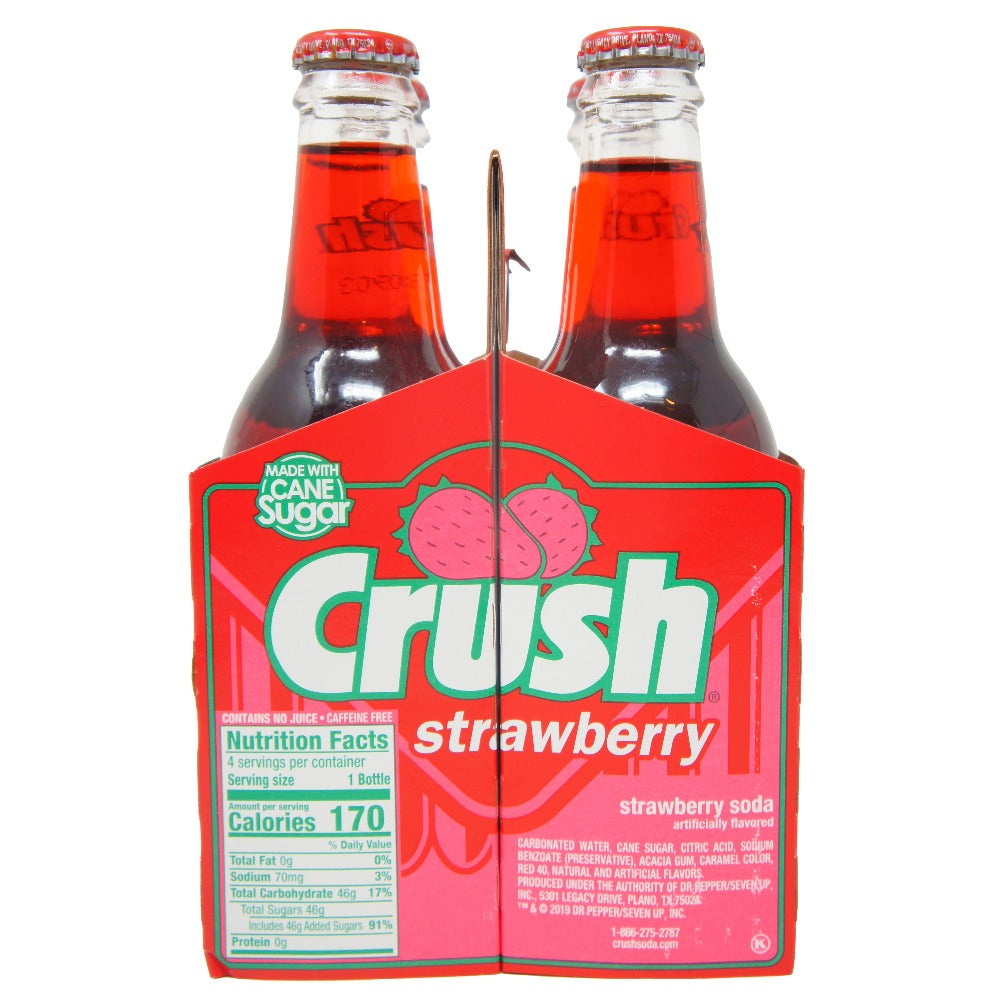 Crush Strawberry Soda, Glass Bottles 12 FL OZ, Nutrition Facts