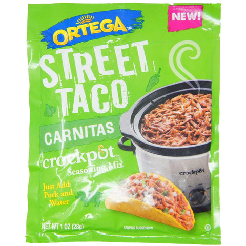 Ortega Street Taco Carnitas Seasoning Mix, Crockpot, 1 OZ Pocket