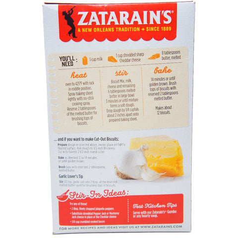 Zatarain's Biscuit Mix, Cheddar Garlic, 11 OZ (311g), Cooking Instructions