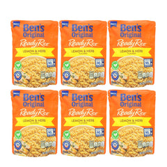 Six packages of Ben's Original Ready Rice Lemon & Herb flavor 