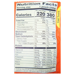 Ben’s Original Ready Rice Lemon & Herb – Flavored Microwavable Rice Pouch - 8.5 OZ Nutrition facts label on a product package with serving size and calorie information.