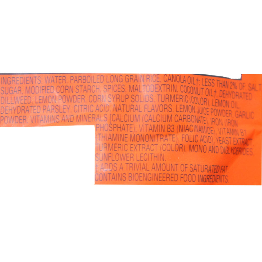 Ben’s Original Ready Rice Lemon & Herb – Flavored Microwavable Rice Pouch - 8.5 OZ ingredient list 