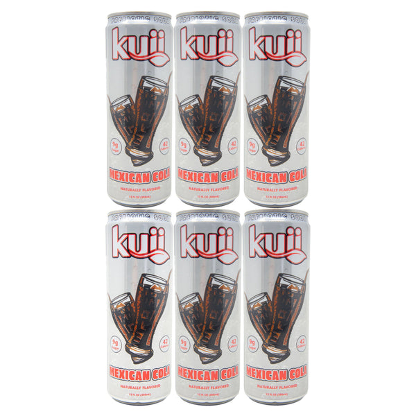Kuii Prebiotic Soda Mexican Cola – 12 fl oz Cans (Pack of 6) | Healthy Sparkling Prebiotic Drink