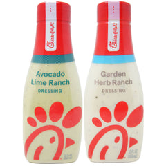 Chick-fil-A Avocado Lime Ranch & Garden Herb Ranch Dressing 12 fl oz | Classic Restaurant-Style Salad Dressing Duo