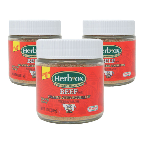 Herb-Ox Beef Granulated Bouillon 4 oz, 3 Pack – Gluten-Free Flavor Booster
