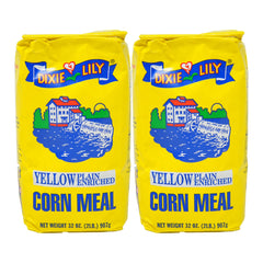 Dixie Lily Yellow Plain Enriched Corn Meal 32 oz, 2 Pack – Classic Cornmeal for Baking & Cooking