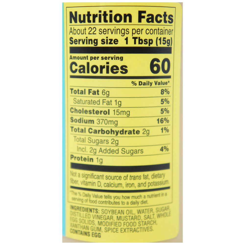 Durkee Famous Sandwich & Salad Sauce 12 oz Nutrition Facts