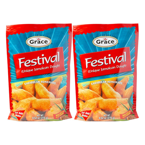 Grace Jamaican Festival Dough Mix 9.52 oz (2 Pack) – Traditional Caribbean Fried Dough