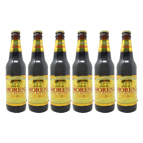 La Alemana Extracto De Malta Morena - Dark Premium Malt Beverage Extract - 12 FL OZ (6 pack) 