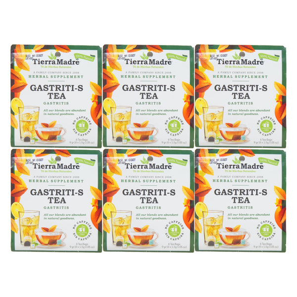 Tierra Madre Gastriti-S Tea Gastritis - Herbal Supplement 6 tea bag (6 Pack)
