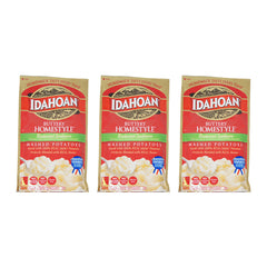 Idahoan Mashed Potatoes, Buttery Homestyle, Reduced Sodium, 4 oz Bag (3 Pack)