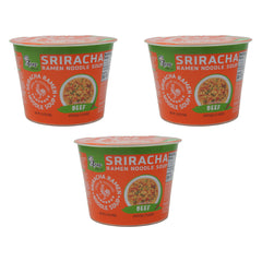 Aces Food Siracha Ramen Noodle Soup, Beef Flavor, 3.8 oz (3 Pack)