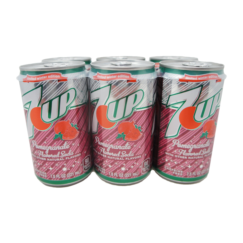 7UP, Pomegranate, Flavored Soda, 7.5 oz (6 pack)