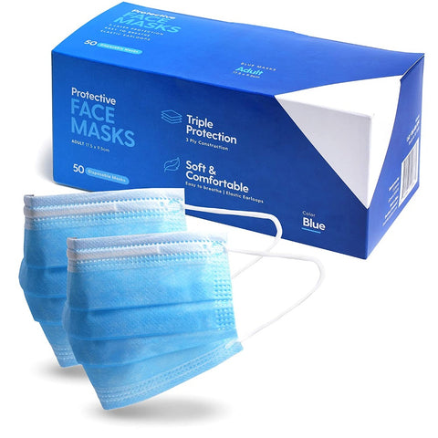 Protective Disposable Face Mask Breathable (Pack of 50)