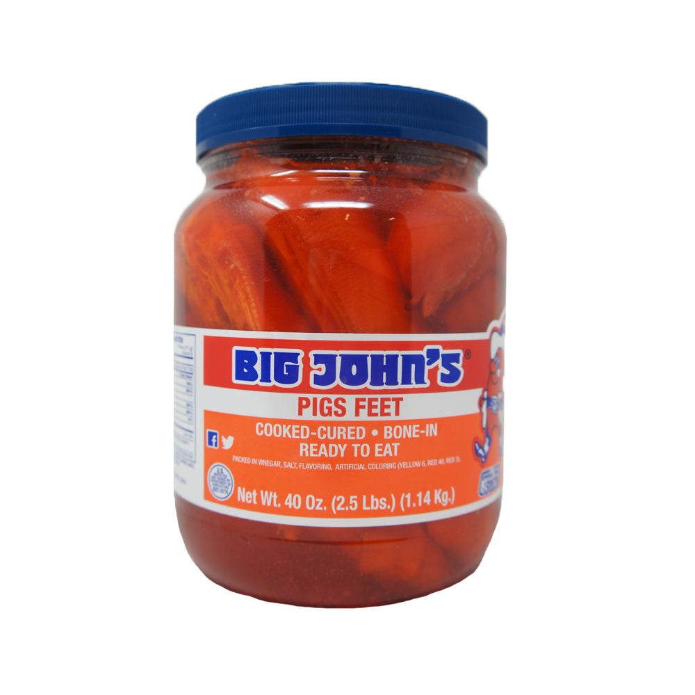 Big John's Pigs Feet, Cooked-Cured, Bone-in Ready To Eat, 40 oz