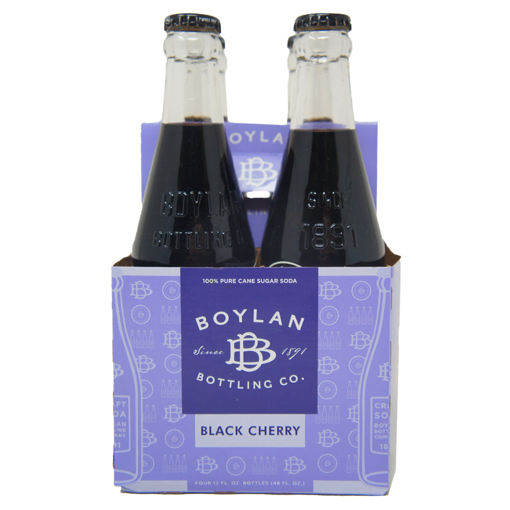 Boylan, Bottling Co, Black Cherry, 100% Pure Cane Soda, 12 oz (4 pack)