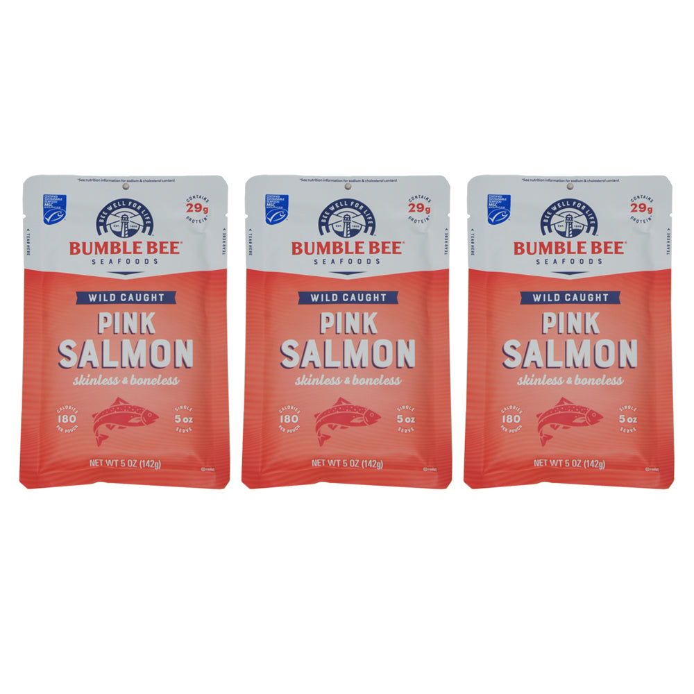 Bumble Bee Seafoods ,Wild Caught Pink Salmon, Skinless & Boneless, 5 oz (3 Pack)