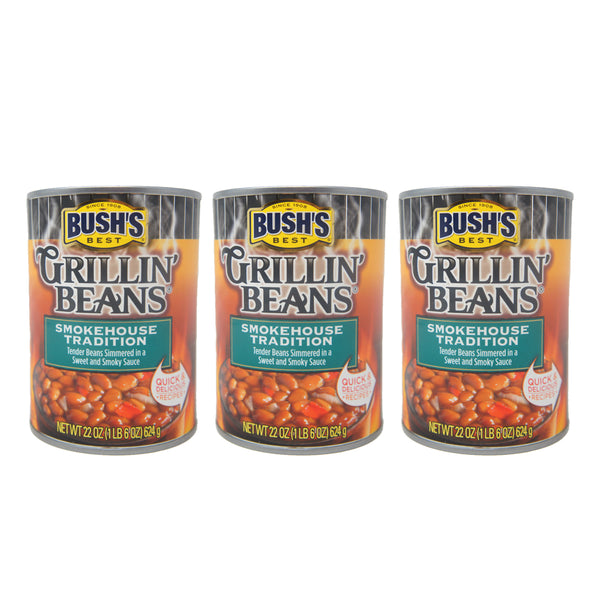 Bursh's best, Grillian Beans, Smokehouse Tradition, 22 Oz (3 Pack)