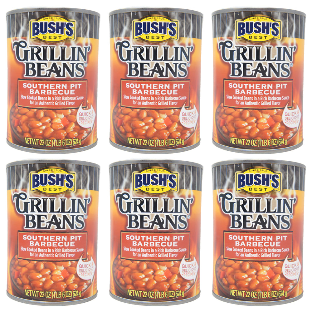 Bursh's best, Grillian Beans, Southern Pit Barbecue, 22 Oz (6 Pack)