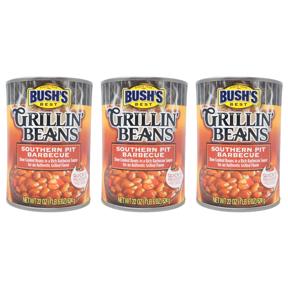 Bursh's best, Grillian Beans, Southern Pit Barbecue, 22 Oz (3 Pack)