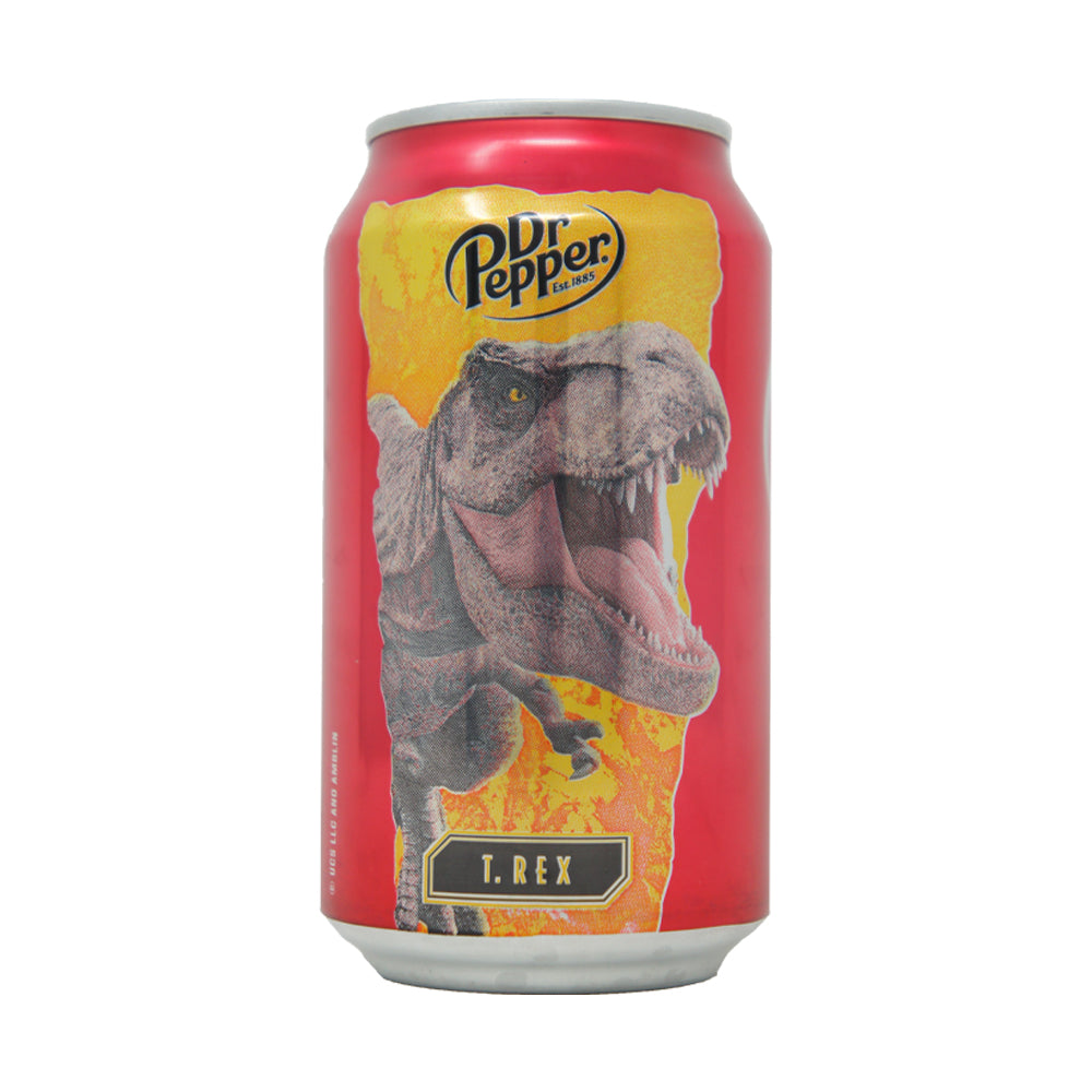 Dr Pepper, Jurassic World Limited Edition, Dark Berry Flavored, T-Rex 12 oz Can