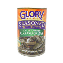 Glory foods seasoned southern style turkey flavored collard greens,