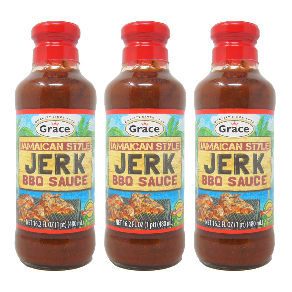 Grace, Jamaican Style Jerk, BBQ Sauce, 16.2 oz (3 Pack)