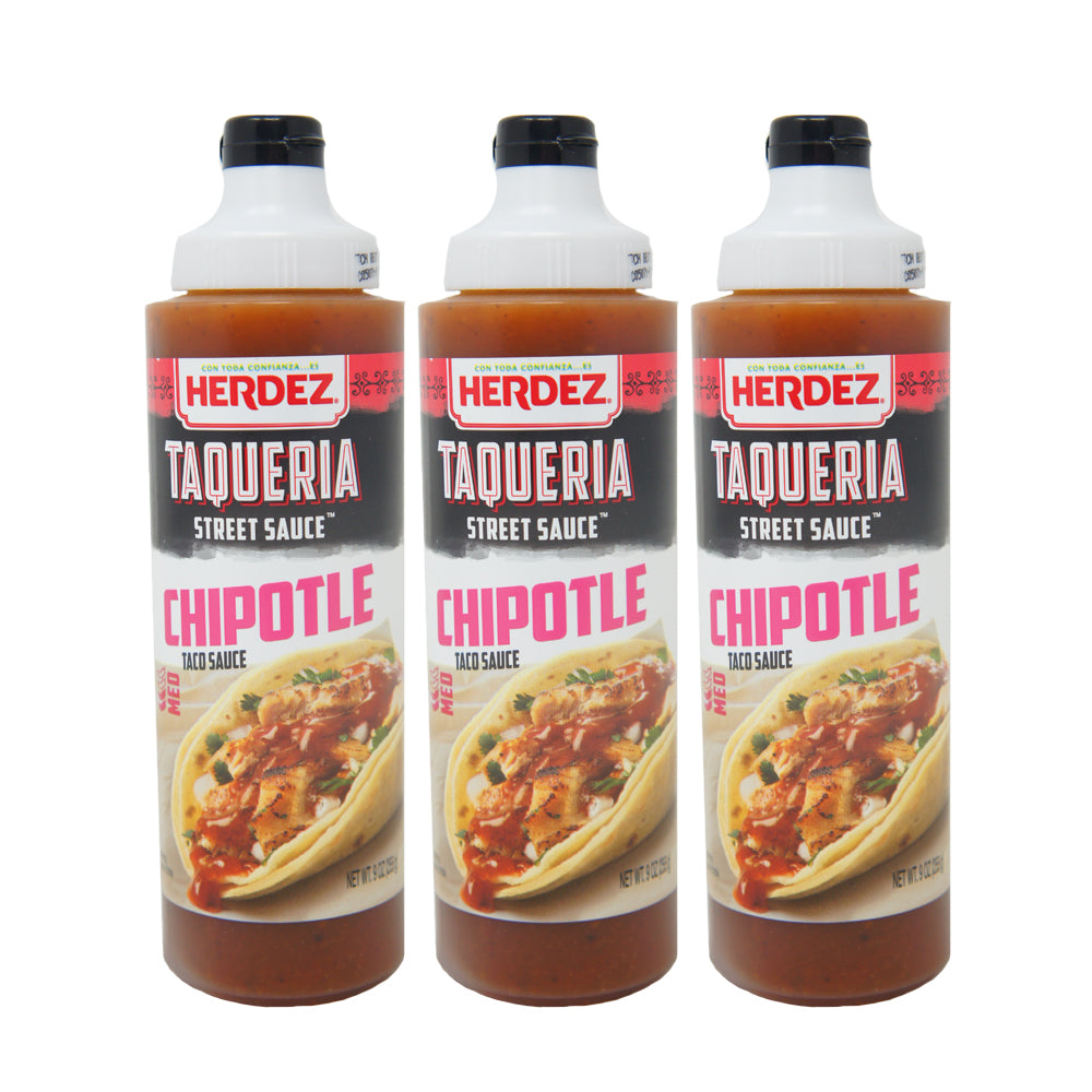 Herdez, Taqueria Street Sauce, Chipotle Taco Sauce, 9 oz (3 Pack)